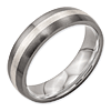 Titanium 6mm Brushed Ring with Sterling Silver Inlay