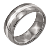 Titanium 8mm Wedding Band with Sterling Silver Inlay