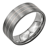 Titanium 8mm Sterling Silver Inlay Brushed Wedding Band