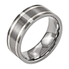 Titanium Sterling Silver Inlay 8mm Band