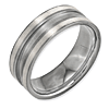 Titanium Grooved 8mm Band with Sterling Silver Inlay