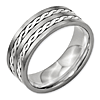Titanium 8mm Sterling Silver Rope Inlay Wedding Band
