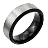Black Plated Gray Titanium 8mm Ring with Beveled Edges
