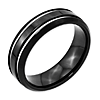 Black Plated 7mm Titanium Wedding Band with Grooves