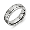 Titanium 7mm Hammered Ring with Grooved Edges