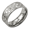 Titanium 8mm Checkered Ring