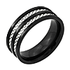 8mm Black Plated Titanium Ring with Carbon Fiber
