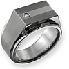 Diamond Titanium Signet Ring