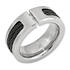 10mm Tension Set Diamond Titanium Ring with Cable Inlay