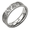 Titanium 6mm Engraved Trinity Symbol Brushed Wedding Band
