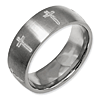 Titanium Domed 8mm Cross Design Wedding Band