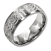 Titanium 8mm Domed Celtic Cross Brushed Wedding Band