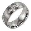 Titanium 8mm Domed Claddagh Wedding Band with Brushed Finish