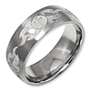 Titanium 8mm Domed Cross and Flames Wedding Band