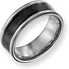 Titanium Ring with Black Carbon Fiber and Rounded Edges 8mm