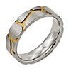 Titanium Satin & Grooved Gold-plated Ladies 6mm Band