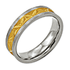 Titanium Satin and Gold-plated Ladies 6mm Band