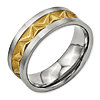 Titanium 8mm Satin and Gold-plated Mens Ring