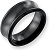 Black Titanium 9mm Concave Ring