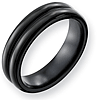 Black Titanium 6mm Double Domed Ring