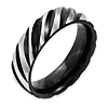 Titanium 6mm Black Plated Swirl Ring