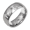 Titanium Domed 8mm Cross Design Wedding Band