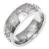 Titanium 8mm Domed Fancy Cross Design Wedding Band