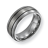 Titanium 8mm Grooved Wedding Band with Brushed Center