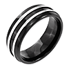 Black-plated Titanium 8mm Grooved Wedding Band