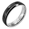 Black Plated Titanium 6mm Wedding Band with Grooves