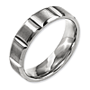 Titanium Notched and Grooved Satin Wedding Band 6mm