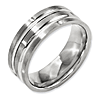 8mm Titanium Grooved Satin Band with Notches