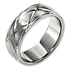 Titanium 8mm X-Design Satin Wedding Band