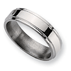 Titanium 6mm Ridged Edge Wedding Band