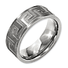 Titanium Greek Key 8mm Satin & Polished Wedding Band