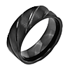 Black Titanium Swirl Design 8mm Brushed and Polished Wedding Band