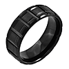 Black-plated Titanium 8mm Notched Wedding Band