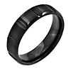 Black Plated Titanium 6mm Brushed Wedding Band with Notches