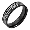 Black Titanium Greek Key Laser Etched 6mm Wedding Band