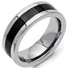 Titanium 8mm Flat Black Ceramic Ring