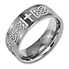Titanium Flat 8mm Ring with Celtic Cross Design