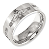 Titanium 8mm Flat Claddagh Wedding Band