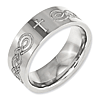 Titanium 8mm Flat Cross Design Wedding Band