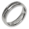 Titanium Grooved Wedding Band with Rounded Edges 6mm