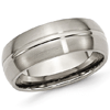 Titanium 8mm Brushed Wedding Band with Raised Center