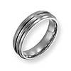 Titanium Grooved 6mm Satin & Polished Wedding Band