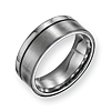 Titanium 8mm Brushed Polished Offset Wedding Band