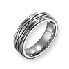 Titanium Criss-cross Design 6mm Satin Wedding Band