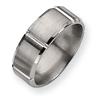 Titanium Grooved 8mm Brushed Wedding Band with Flat Center