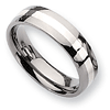 Titanium 6mm Wedding Band with Sterling Silver Inlay